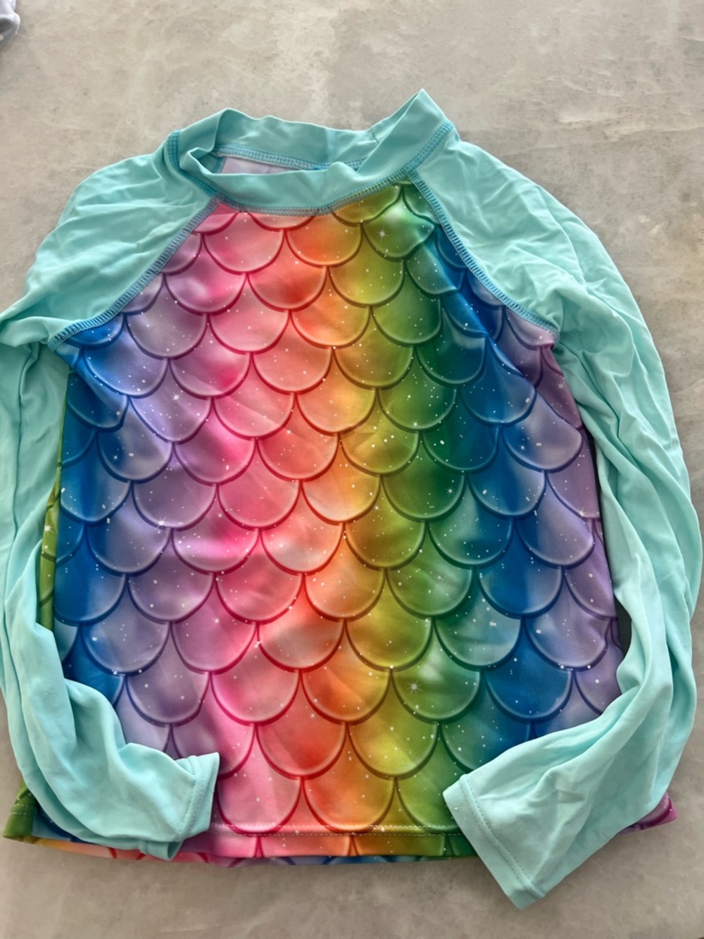 Amazon mermaid long sleeve rash guard, size 5-6